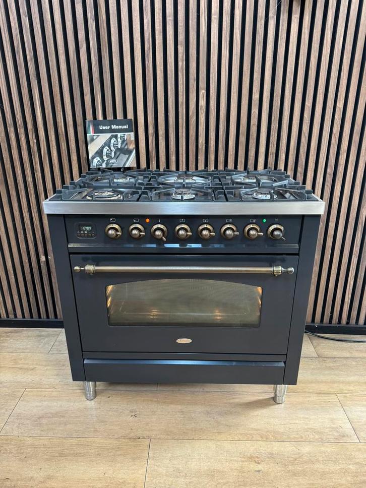 Luxe Antraciet oud koper Boretti Fornuis (Gratis bezorgen), Witgoed en Apparatuur, Fornuizen, Zo goed als nieuw, Vrijstaand, Gas