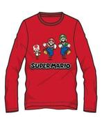 Super Mario Longsleeve Shirt Rood - Maat 104-110-116-128-140, Super Mario, Nieuw, Ophalen of Verzenden, Shirt of Longsleeve