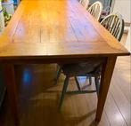 Eiken eettafel 210x90, tafel, tafelblad oude kasteelvloer, Ophalen, Eikenhout, 200 cm of meer, 50 tot 100 cm
