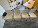 4 witte Ikea Glenn barkrukken, Huis en Inrichting, Barkrukken, Ophalen, Met voetsteun, 60 tot 90 cm, Zo goed als nieuw