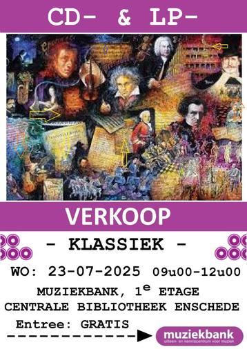 Woensdag 23 Juli: Muziekbank verkoopt klassiek cd's & lp's beschikbaar voor biedingen