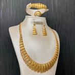 21 karaat gouden set ketting oorbellen armband ring, Ophalen of Verzenden, Zo goed als nieuw, Goud
