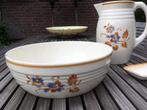 Lampetstel, schaal, kan en zeepbakje, erg oud.Steingutfabrie, Antiek en Kunst, Curiosa en Brocante, Ophalen of Verzenden