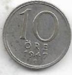 10  öre  1947  Zweden. km. 813, Ophalen of Verzenden, Overige landen, Losse munt, Zilver