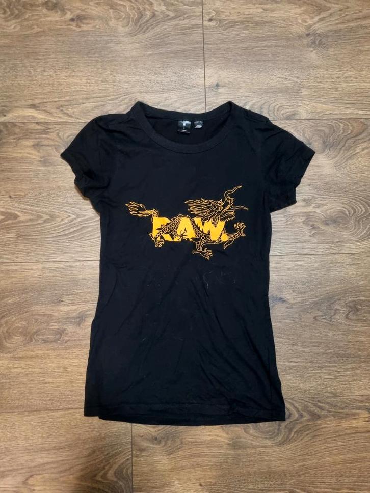 G-star shirt zwart, Kleding | Dames, T-shirts, Zo goed als nieuw, Maat 34 (XS) of kleiner, Zwart, Korte mouw, Ophalen