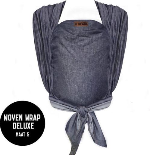 ByKay Woven Deluxe Denim Draagdoek Dark Jeans NU €45, Kinderen en Baby's, Babydragers en Draagdoeken, Nieuw, Draagdoek, Buik, Rug of Zij