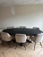 Eettafel ovaal zwart mangohout, Ophalen, 100 tot 150 cm, 200 cm of meer, Zo goed als nieuw