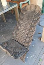 Originele Ghanese stoel houtsnijwerk, Huis en Inrichting, Stoelen, Ophalen, Gebruikt, Bruin, Eén