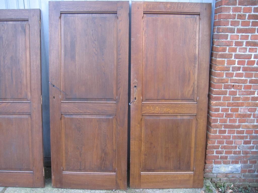 2 stuks 185,5x76,7cm Twee oude LAGE eiken paneeldeuren, Ophalen