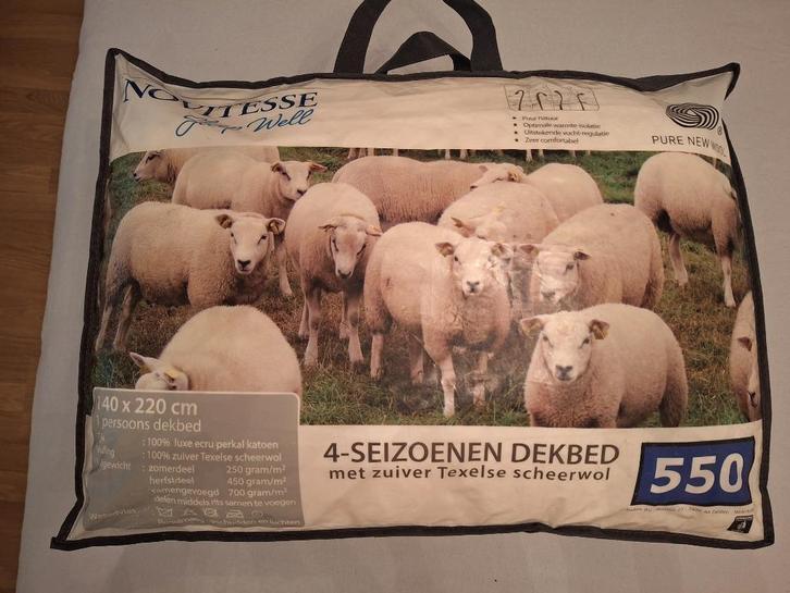 Texelse wollen 4 seizoenen dekbed met rits 1 persoons, Huis en Inrichting, Slaapkamer | Beddengoed, Zo goed als nieuw, Deken of Dekbed
