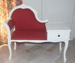Brocante Telefoonbankje met nieuwe bekleding Garderobebankje, Ophalen
