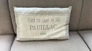 Mood woonkussen, creme beige met tekst beschikbaar voor biedingen