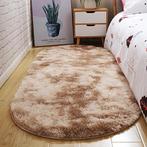 Camel Ovaal Hoogpolig Vloerkleed / Kleed Tapijt Mat Bruin, Verzenden, Nieuw, Bruin, Ovaal