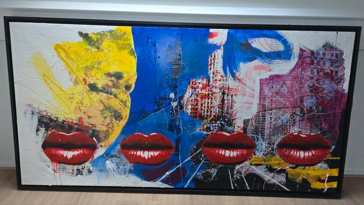 Groot abstract Schilderij, Antiek en Kunst, Kunst | Schilderijen | Klassiek, Ophalen