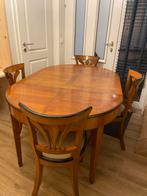 Eikenhouten tafel met stoelen, Huis en Inrichting, Ophalen, Gebruikt, 4 tot 6 stoelen