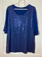 Blauw shirt met pailletten - Witteveen (Sheila de Vries) XXL, Blauw, Maat 46/48 (XL) of groter, Ophalen of Verzenden, Witteveen