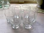 6 Glaasjes met ribbelvoet van Leerdam #2, Ophalen of Verzenden, Gebruikt, Borrel- of Shotglas
