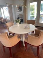 6 Design Eetkamerstoelen, Gebruikt, Bruin, Ophalen of Verzenden, Vijf, Zes of meer stoelen