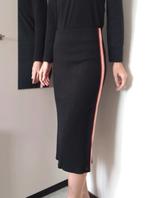 Scotch & Soda Midi Rok - Maat S - Ribstof, Zwart, Scotch & Soda, Ophalen of Verzenden, Zo goed als nieuw