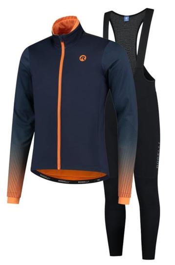 Fietskledingset Rogelli Winter Trace/Essential blauw /oranje beschikbaar voor biedingen