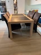Gratis ophalen eettafel en 6 stoelen - gereserveerd, Huis en Inrichting, Complete eetkamers, Ophalen, Gebruikt, Landelijk, 4 tot 6 stoelen