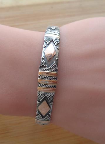 zilveren klemarmband met vergulde delen [912] beschikbaar voor biedingen