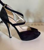 Elegante zwarte pump met 12 cm naaldhak, Pumps, Zwart, Vera Perle Italy, Nieuw