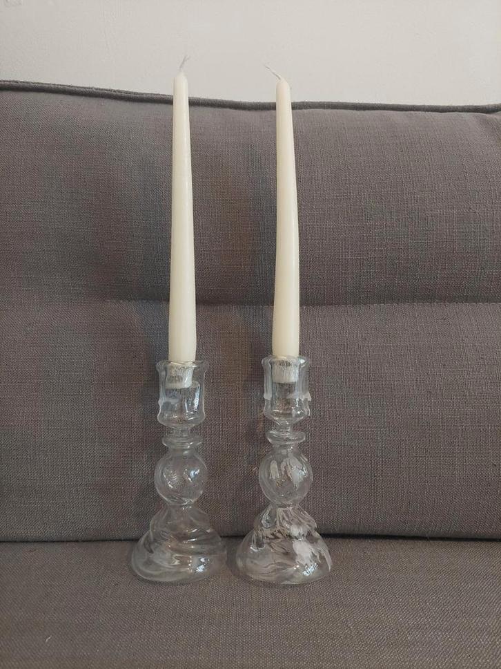 Glazen Kaarsen Kandelaars - Bruiloft Decoratie, Huis en Inrichting, Woonaccessoires | Kandelaars en Kaarsen, Kandelaar, Minder dan 25 cm