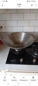 Wok RVS ., Huis en Inrichting, Keuken | Potten en Pannen, Ophalen of Verzenden, Zo goed als nieuw, Rvs, Wok
