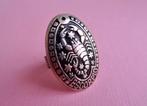 jwg Grote vintage 60s 70s ring Schorpioen zilver klr zwart, Sieraden, Tassen en Uiterlijk, Antieke sieraden, Verzenden, Overige materialen