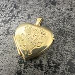 14k gouden hart medallion hanger roos, Ophalen of Verzenden, Nieuw, Goud, Hart
