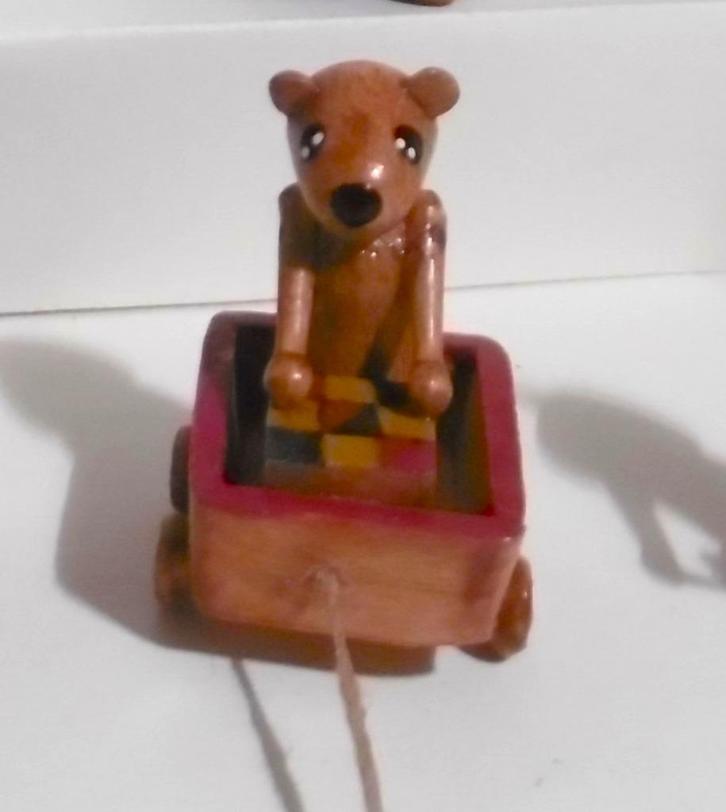 oud hout speelgoed kar beer blokkendoos poppenhuis winkeltje, Verzamelen, Poppenhuizen en Toebehoren, Poppenhuis, Verzenden