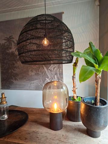 Hanglamp wickcer hk living maat L, zwart beschikbaar voor biedingen