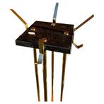 Vintage Italiaanse kapstok - messing en marmer - jaren 60., Overige materialen, Gebruikt, Bi, Bi