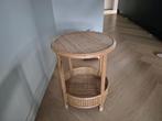 Bijzettafel webbing bamboe, 45 tot 60 cm, Minder dan 55 cm, Rond, Ophalen of Verzenden