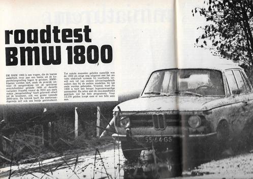 Roadtest BMW 1800, Autovisie, 1968., Boeken, Auto's | Folders en Tijdschriften, Zo goed als nieuw, BMW, Ophalen of Verzenden