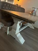 Super mooie klooster tafel en side table, Huis en Inrichting, Tafels | Eettafels, Ophalen, 100 tot 150 cm, 200 cm of meer, Vijf personen of meer