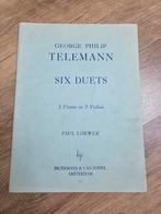 Telemann - Six Duets - Fluit/Viool, Muziek en Instrumenten, Bladmuziek, Klassiek, Ophalen of Verzenden, Zo goed als nieuw, Dwarsfluit of Piccolo