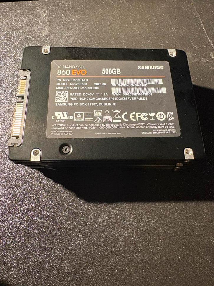 Samsung 860 EVO 500GB SSD - Nieuwstaat, Computers en Software, Harde schijven, Zo goed als nieuw, Desktop, Intern, SSD, SATA, Ophalen of Verzenden