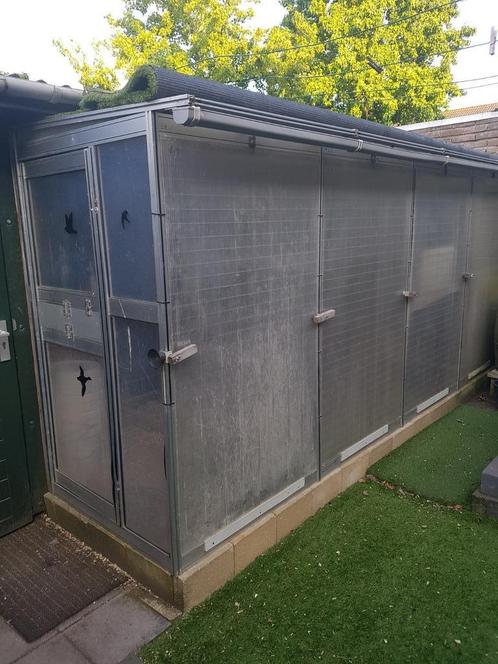 Aluminium vogel of duivenkooi met dikke plexiglas van dak, Dieren en Toebehoren, Vogels | Hokken en Kooien, Gebruikt, Volière
