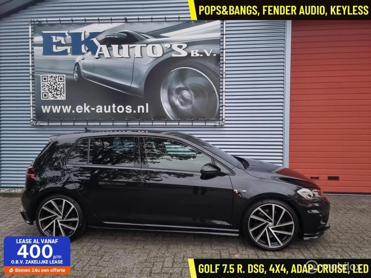 VW Golf R 7.5 2.0 TSI 4Motion R Sport DSG-7 Milltek, Fender, Auto's, Volkswagen, Bedrijf, Te koop, Golf, 4x4, ABS, Achteruitrijcamera