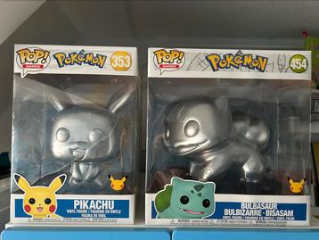 2x 10 inch funko pop Pokémon Pikachu 353 & Bulbasaur 454