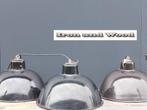Stoere emaille zwarte vintage oude LBL lamp D38 H25, Minder dan 50 cm, Gebruikt, Ophalen of Verzenden, Metaal