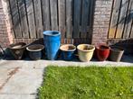 Bloempotten, aardenwerk,, Tuin en Terras, Bloempotten, Gebruikt, Rond, Aardewerk, Ophalen