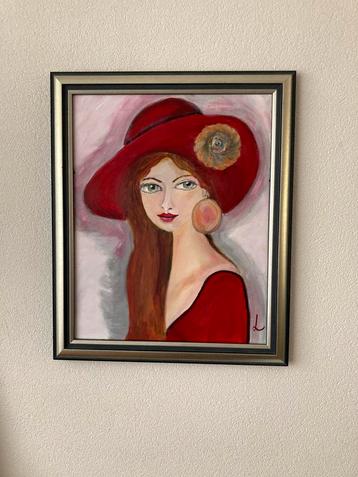 Woman in red beschikbaar voor biedingen