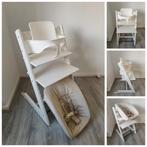 Stokke Tripp Trapp wit met babyset en newbornset, Kinderen en Baby's, Kinderstoelen, Ophalen of Verzenden, Zo goed als nieuw, Stokke Tripp Trapp