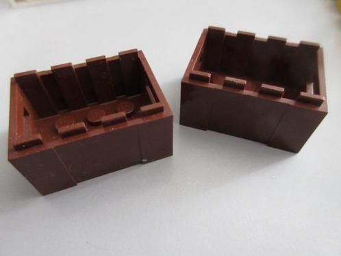 nr. 1806, 2 roodbruine kratjes/kistjes Verzenden is mogelijk, Kinderen en Baby's, Speelgoed | Duplo en Lego, Zo goed als nieuw