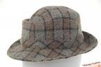 Vintage Vissershoed Wegener licht grijs beige geruit 55 = S, Kleding | Heren, Hoeden en Petten, Wegener, Hoed, Ophalen of Verzenden