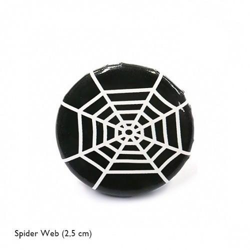 Nieuwe Trendy Button Brôche - Spider Web Zwart  Wit - 2,5 cm, Sieraden, Tassen en Uiterlijk, Broches, Nieuw, Overige materialen