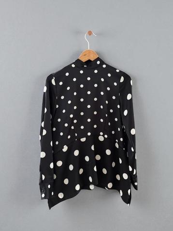 H&M top blouse zwart wit stippen polkadots maat 38 M medium beschikbaar voor biedingen